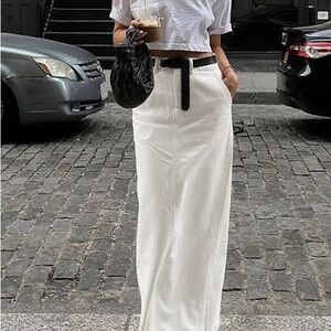 Commense White Maxi Skirt